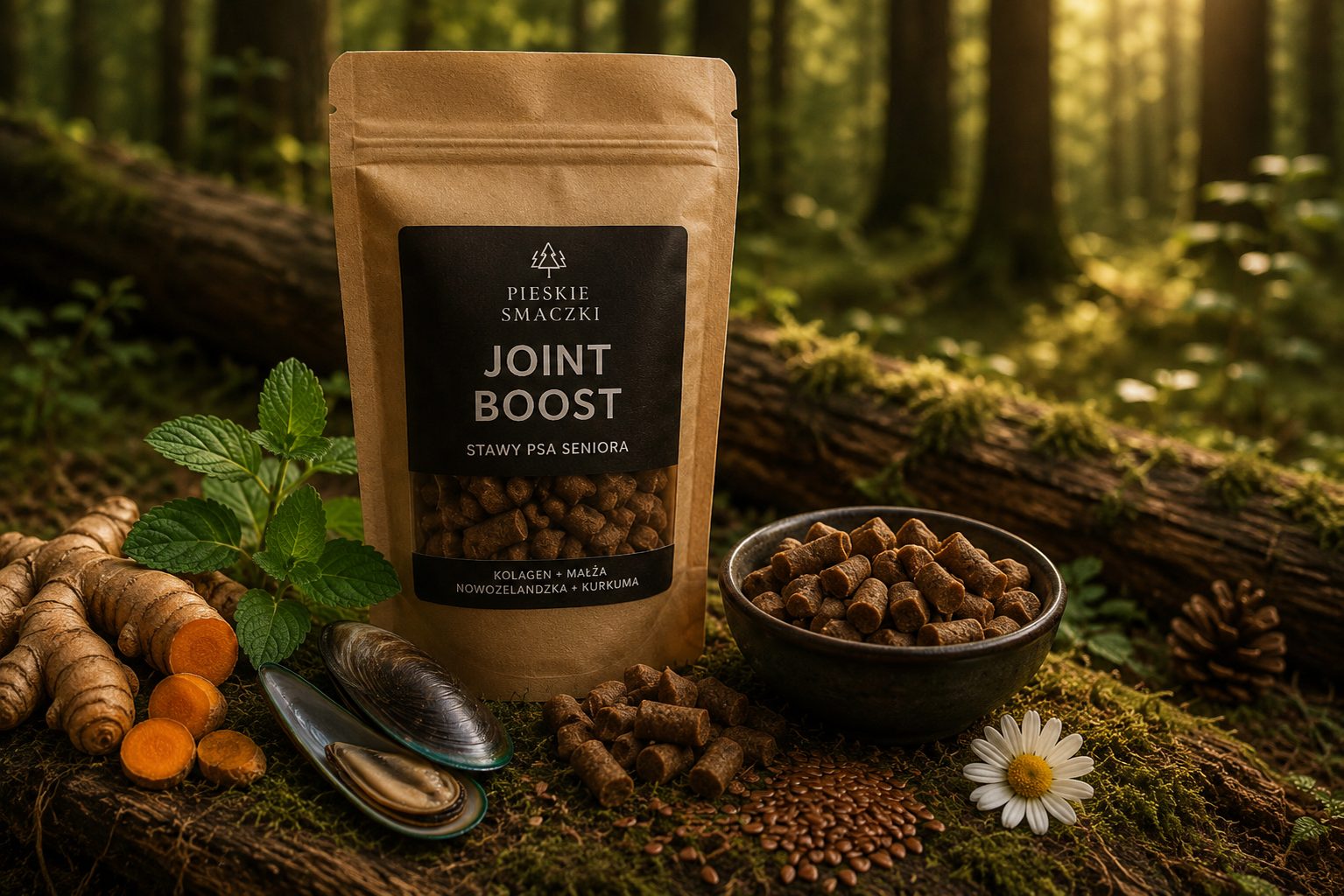 Joint Boost — naturalne przysmaki na stawy dla psa seniora z kolagenem i kurkumą